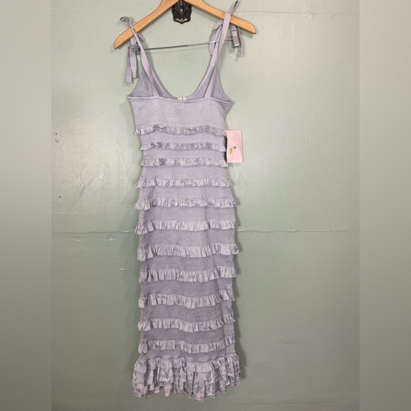 V Chapman Lotus Ruffle Body Con Ruffle Stretch Midi Size‎ 0 - Picture 6 of 6